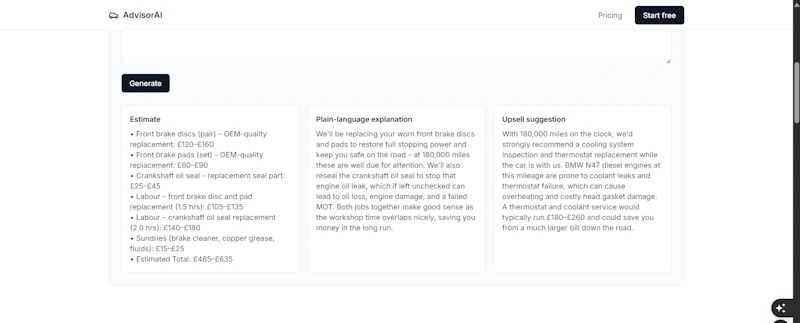 AdvisorAI screenshot 2