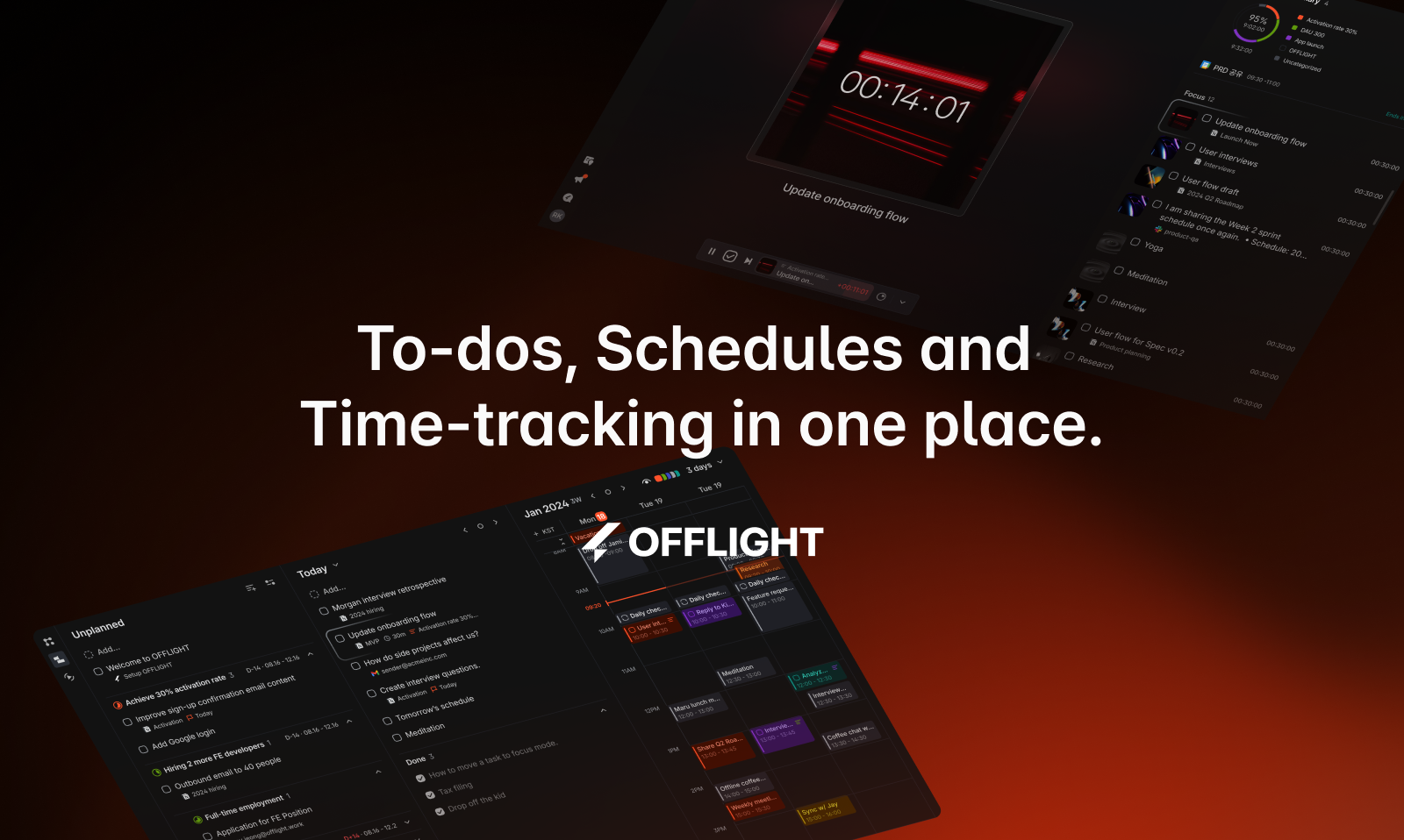 startuptile OFFLIGHT-To-dos Calendar and Time tracking in one place 