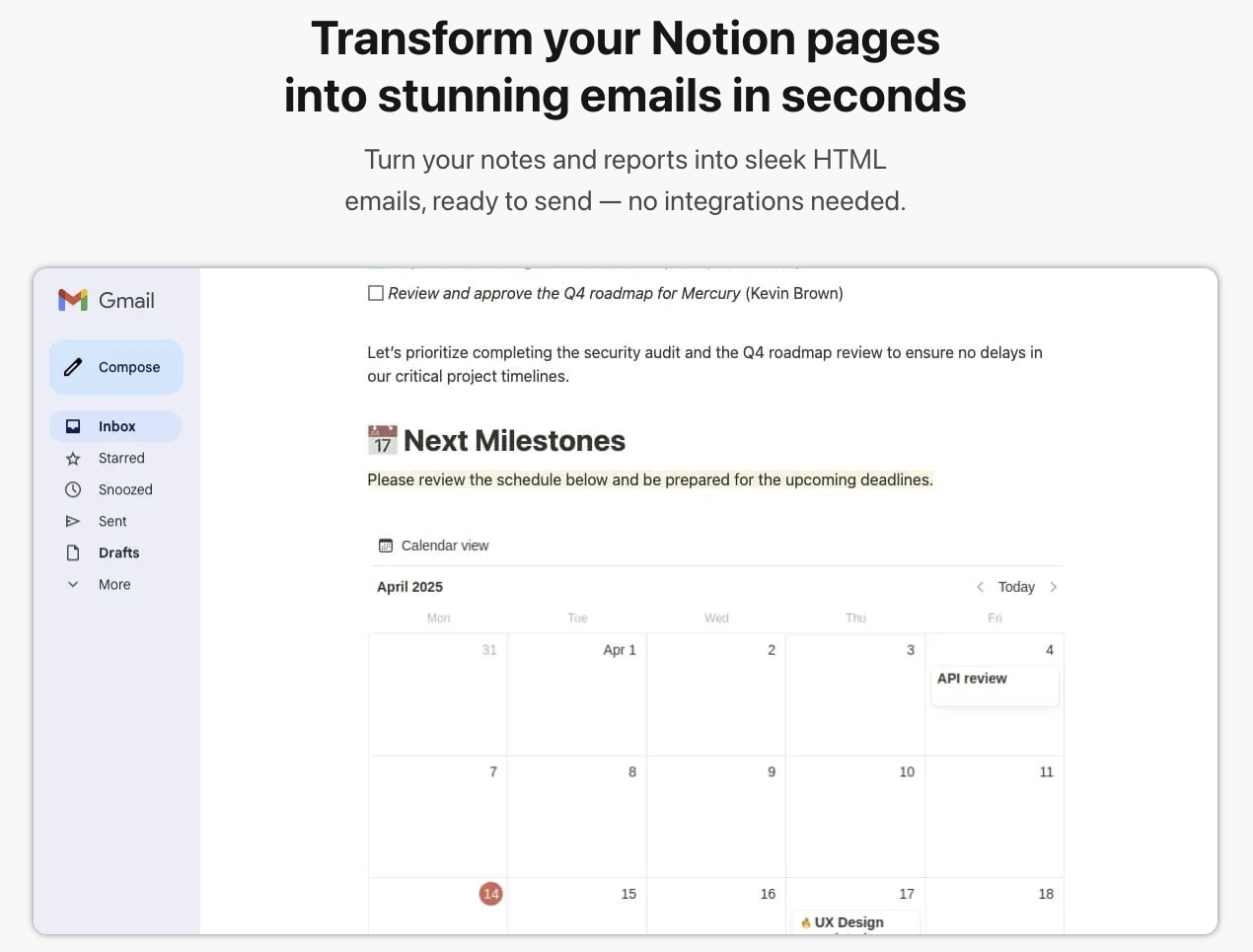 Notion to Email gallery image