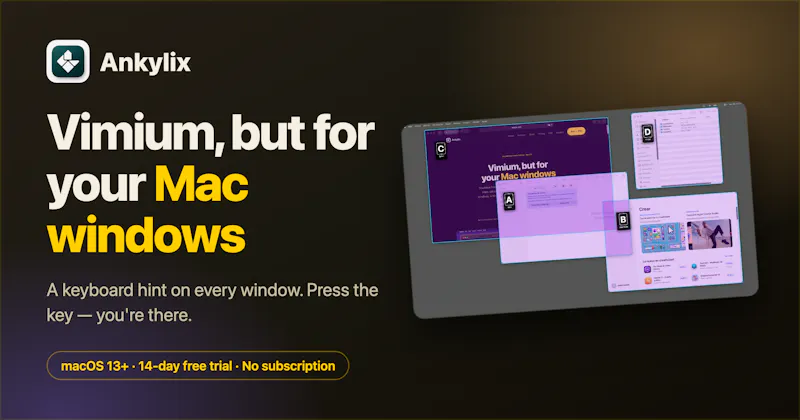 Ankylix — Vimium for your Mac windows screenshot 1