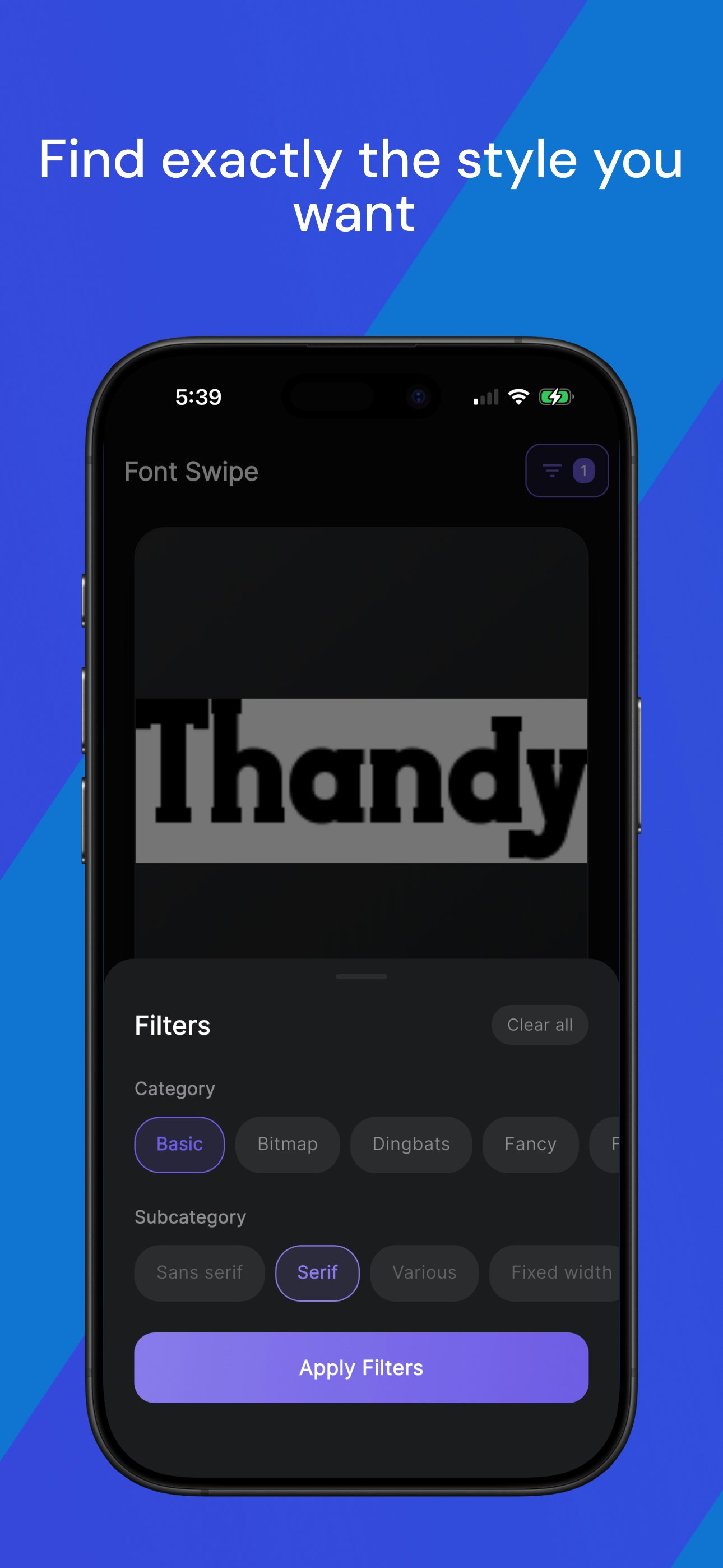 Font Swipe - Discover Fonts - Screenshot 3 showing product features and functionality