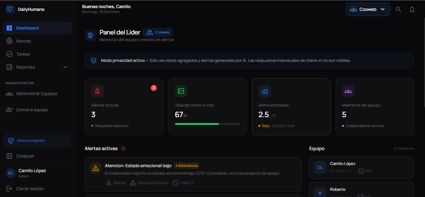 DailyHumano - Screenshot 2 showing product features and functionality