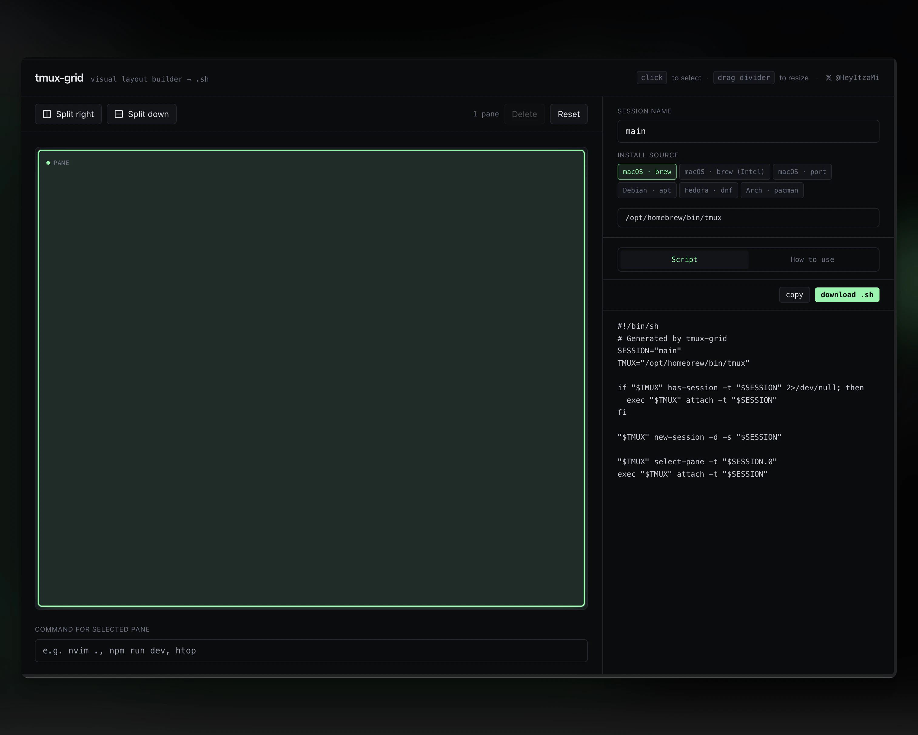 tmux-grid screenshot 1