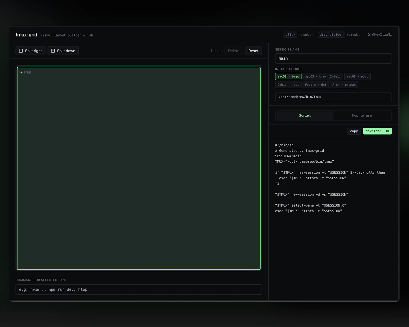 tmux-grid screenshot 2