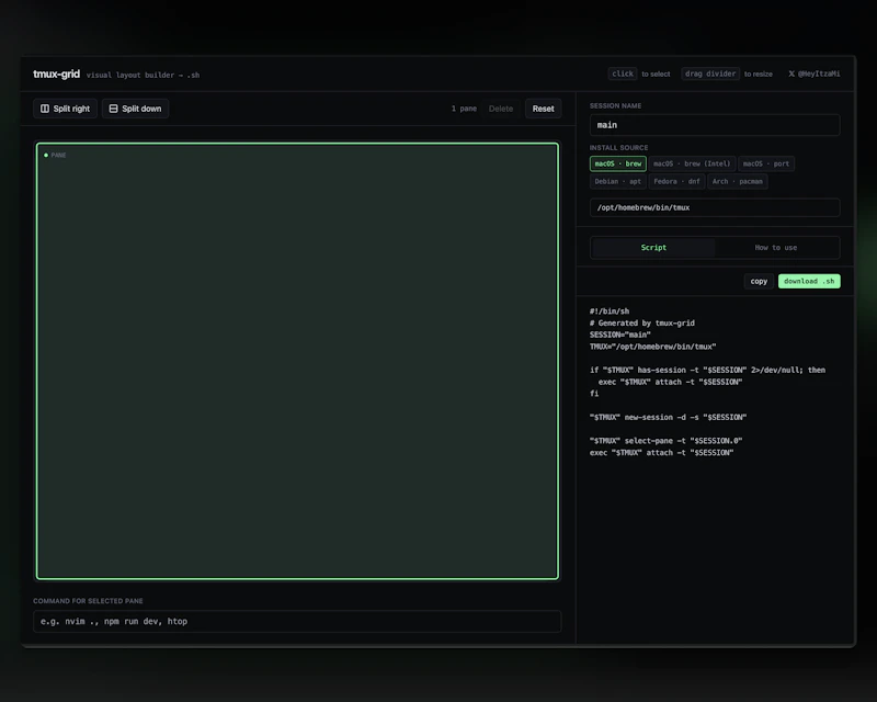 tmux-grid screenshot 2