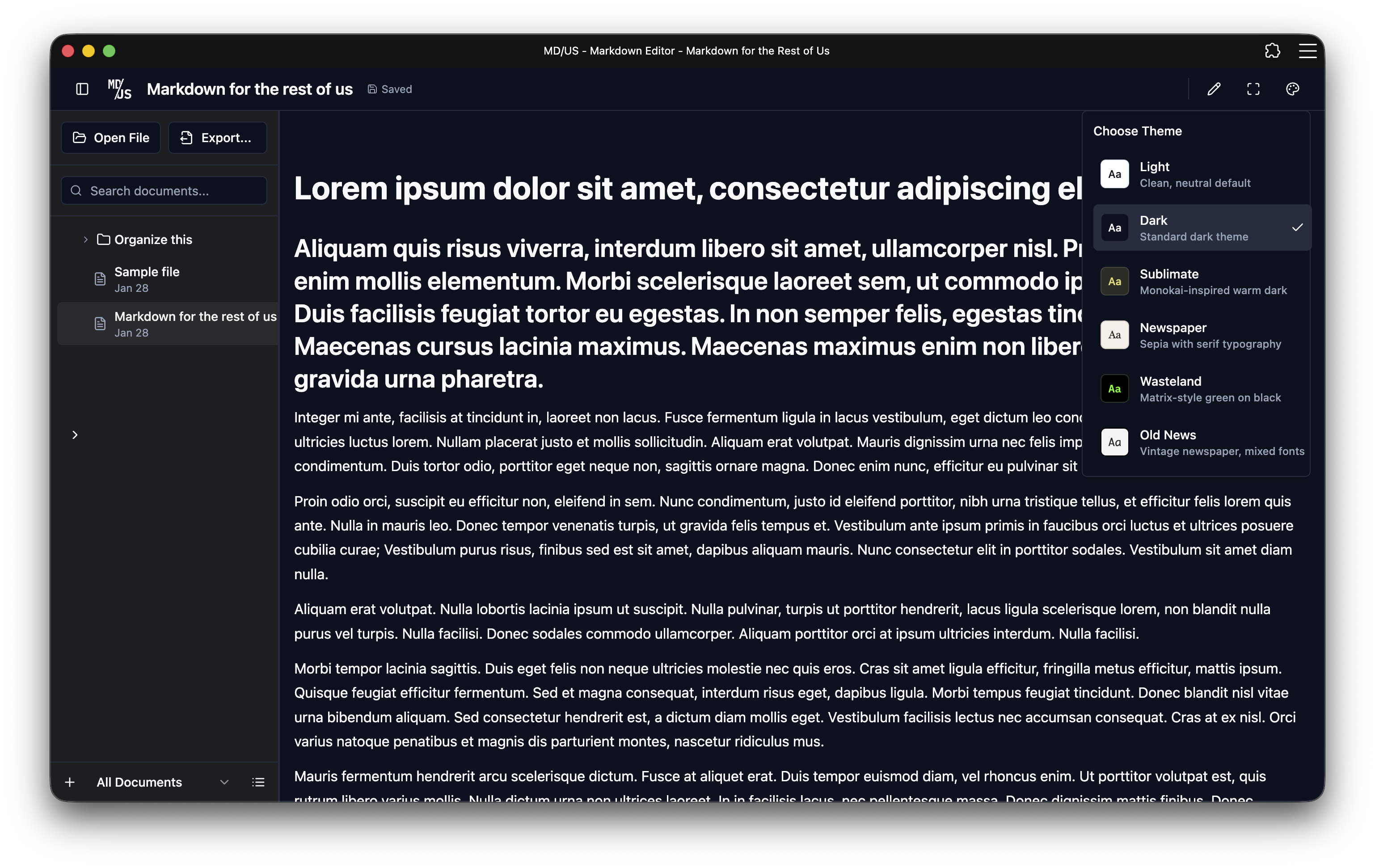 Markdown for the Rest of Us - Screenshot 2 showing product features and functionality