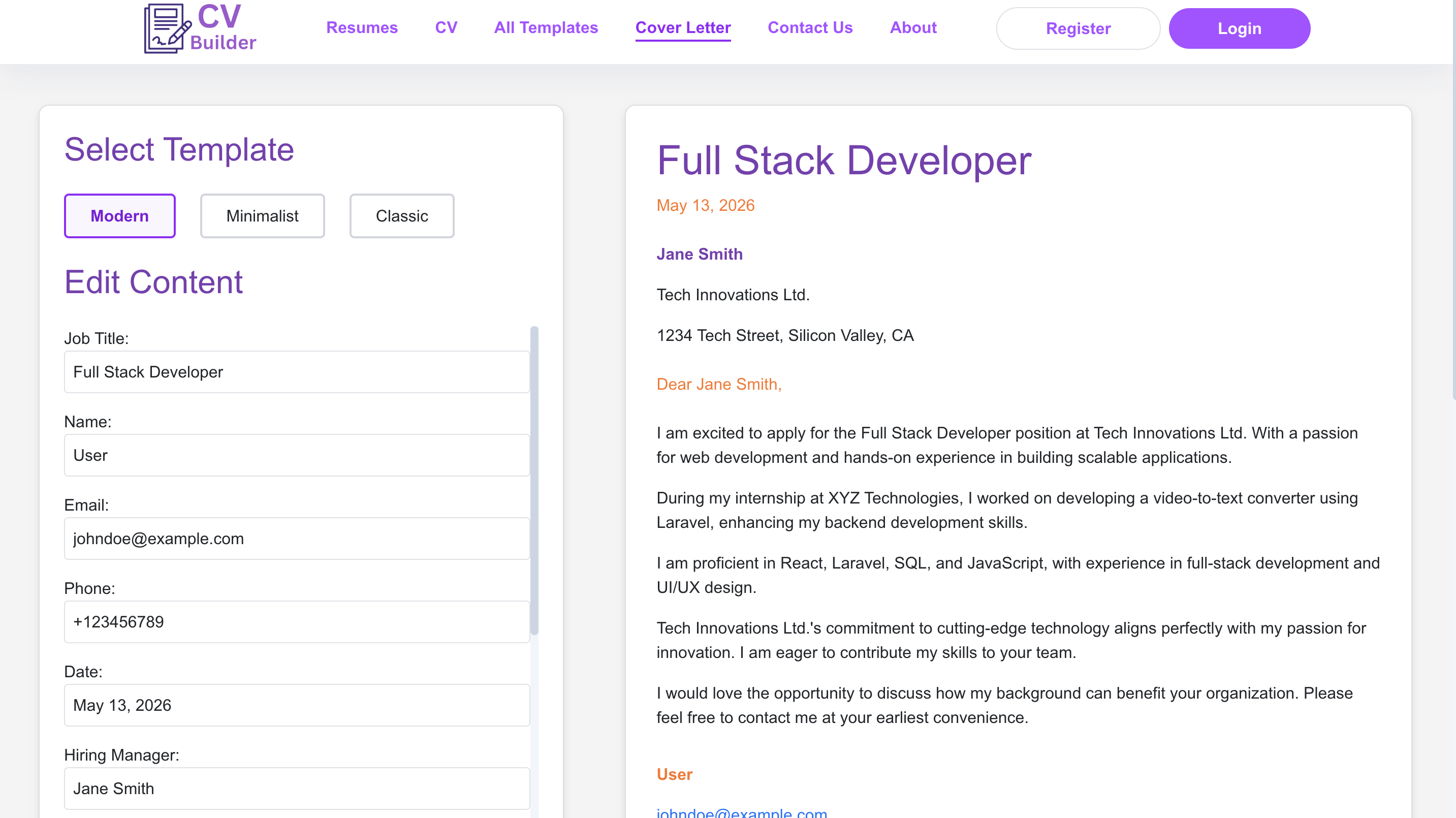 CV Builder gallery image