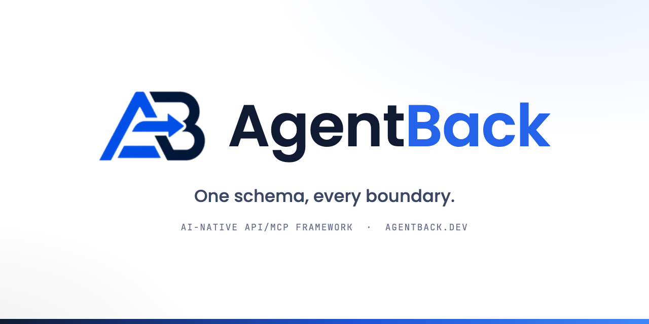 AgentBack - AI native API/MCP framework gallery image