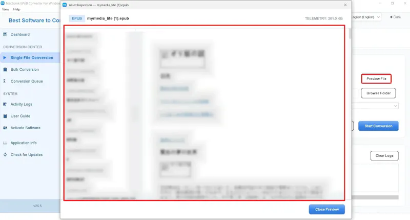 MacSonik EPUB Converter screenshot 3