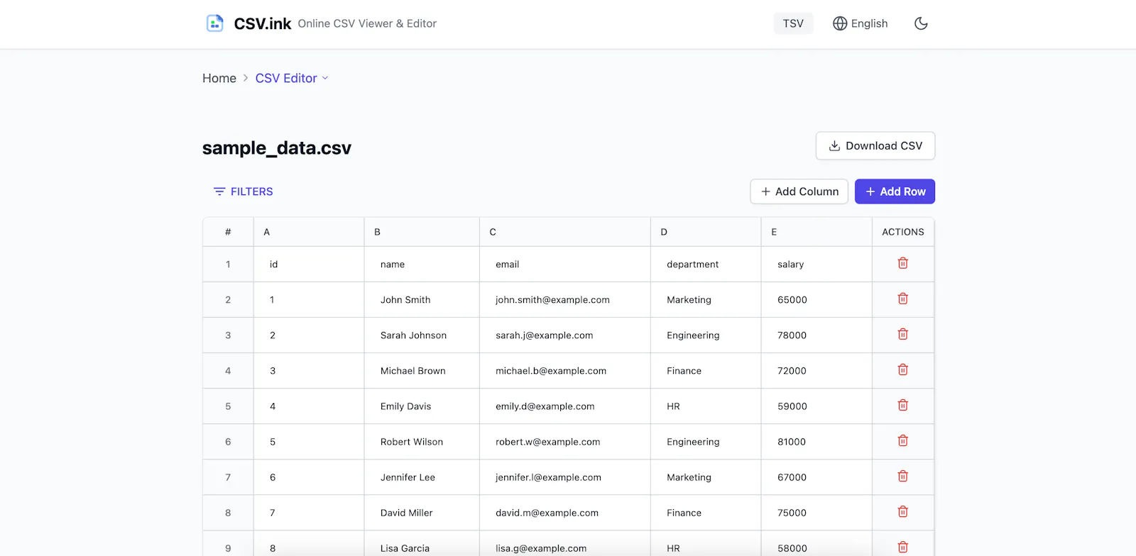 CSV.ink screenshot 3