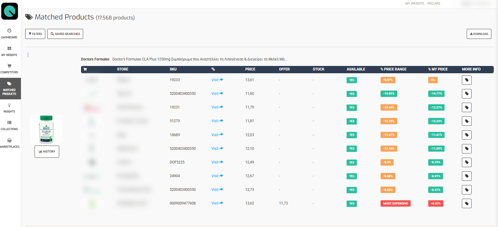 Size the Market - Screenshot 2 showing product features and functionality