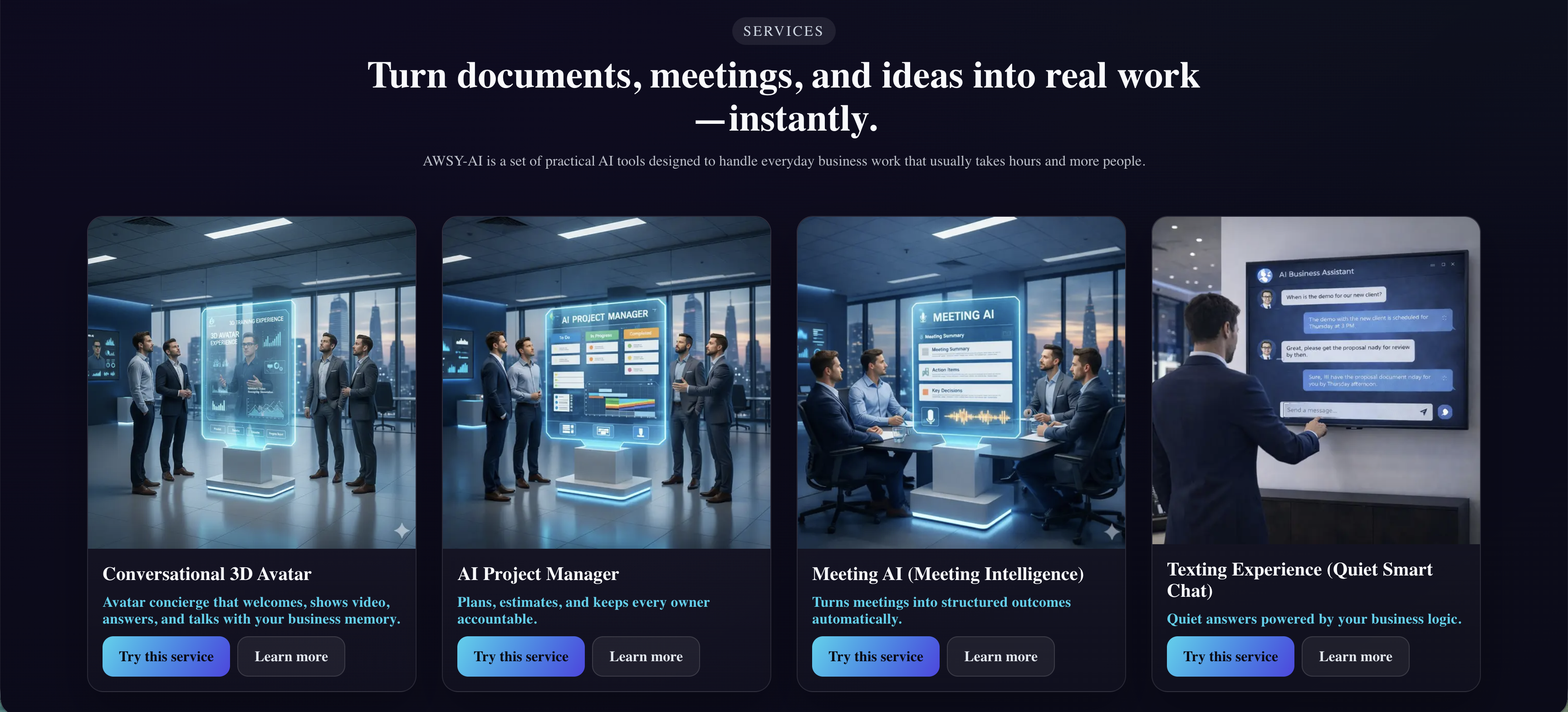 Awsy-ai - Main product screenshot demonstrating key features and user interface