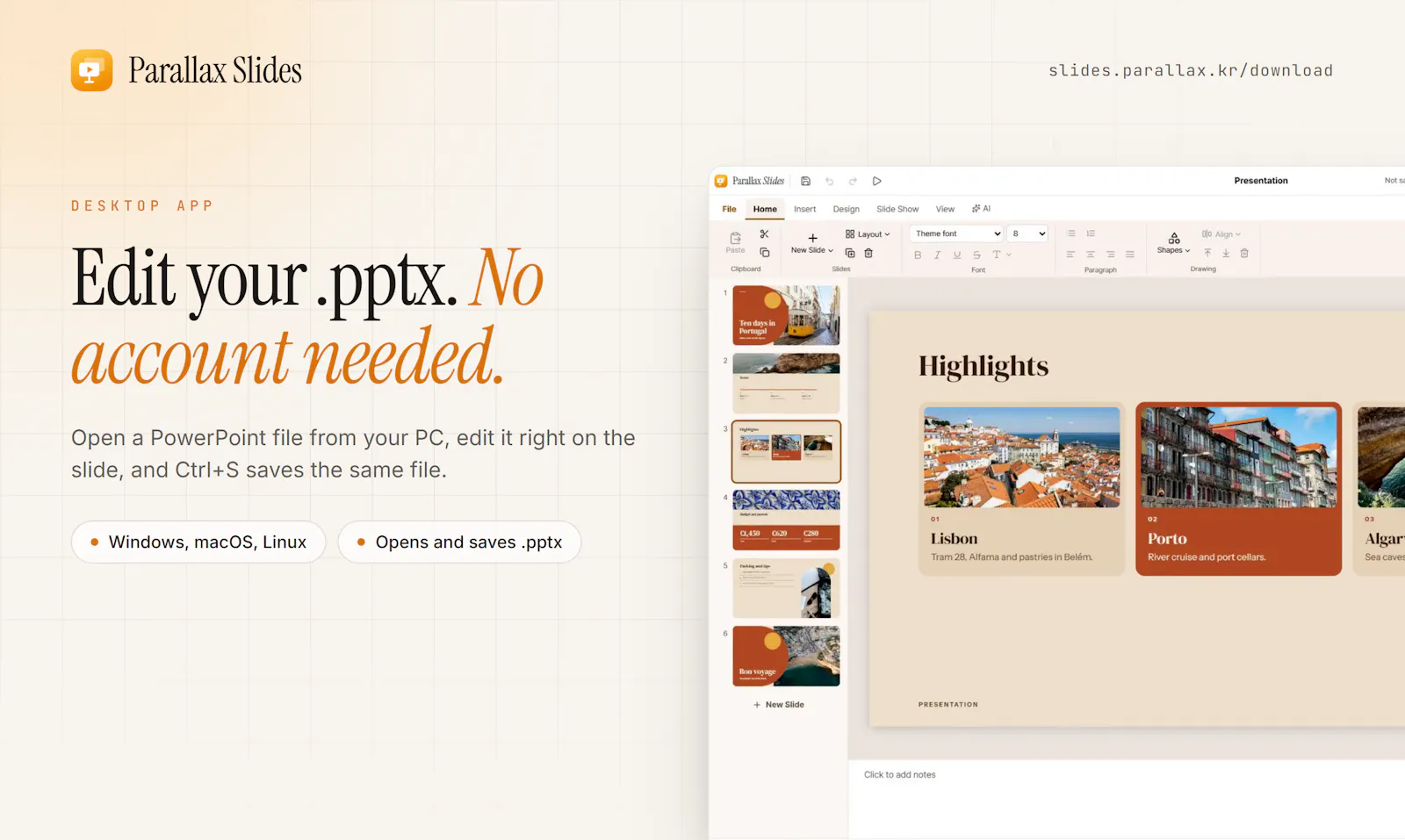 Parallax Slides Desktop screenshot 1
