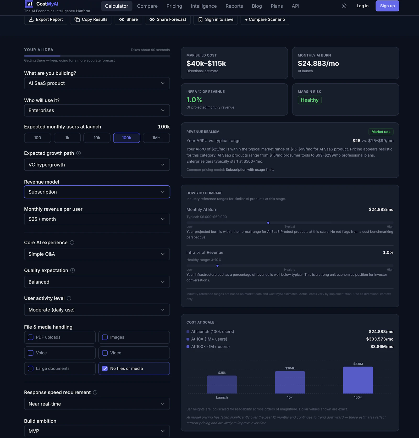 CostMyAI screenshot 2