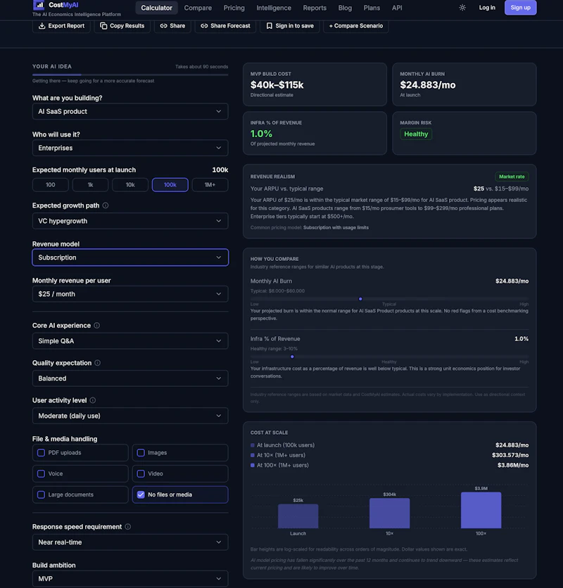 CostMyAI screenshot 2