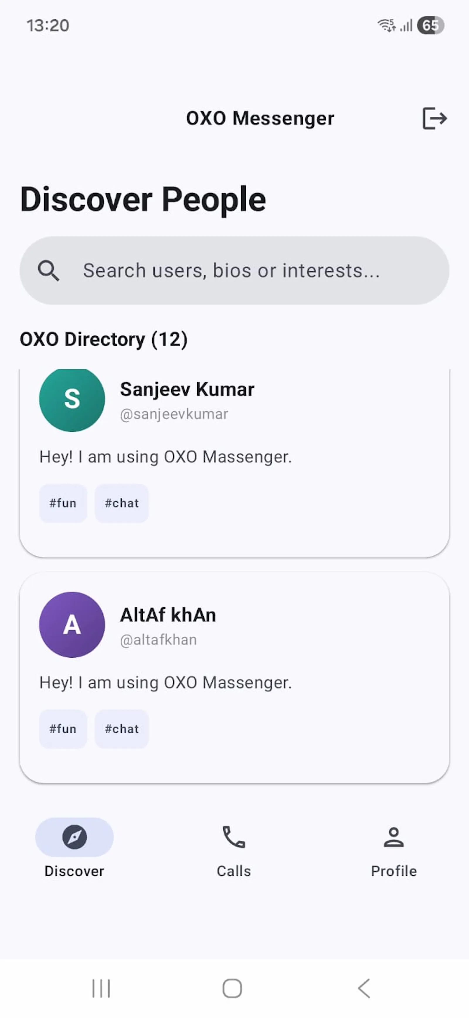 Oxo messenger  screenshot 3