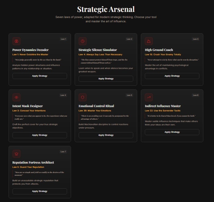 Machiavelli AI - Screenshot 3 showing product features and functionality