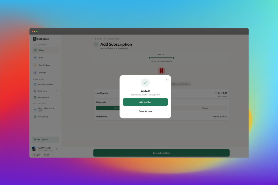 SubSnooze gallery image