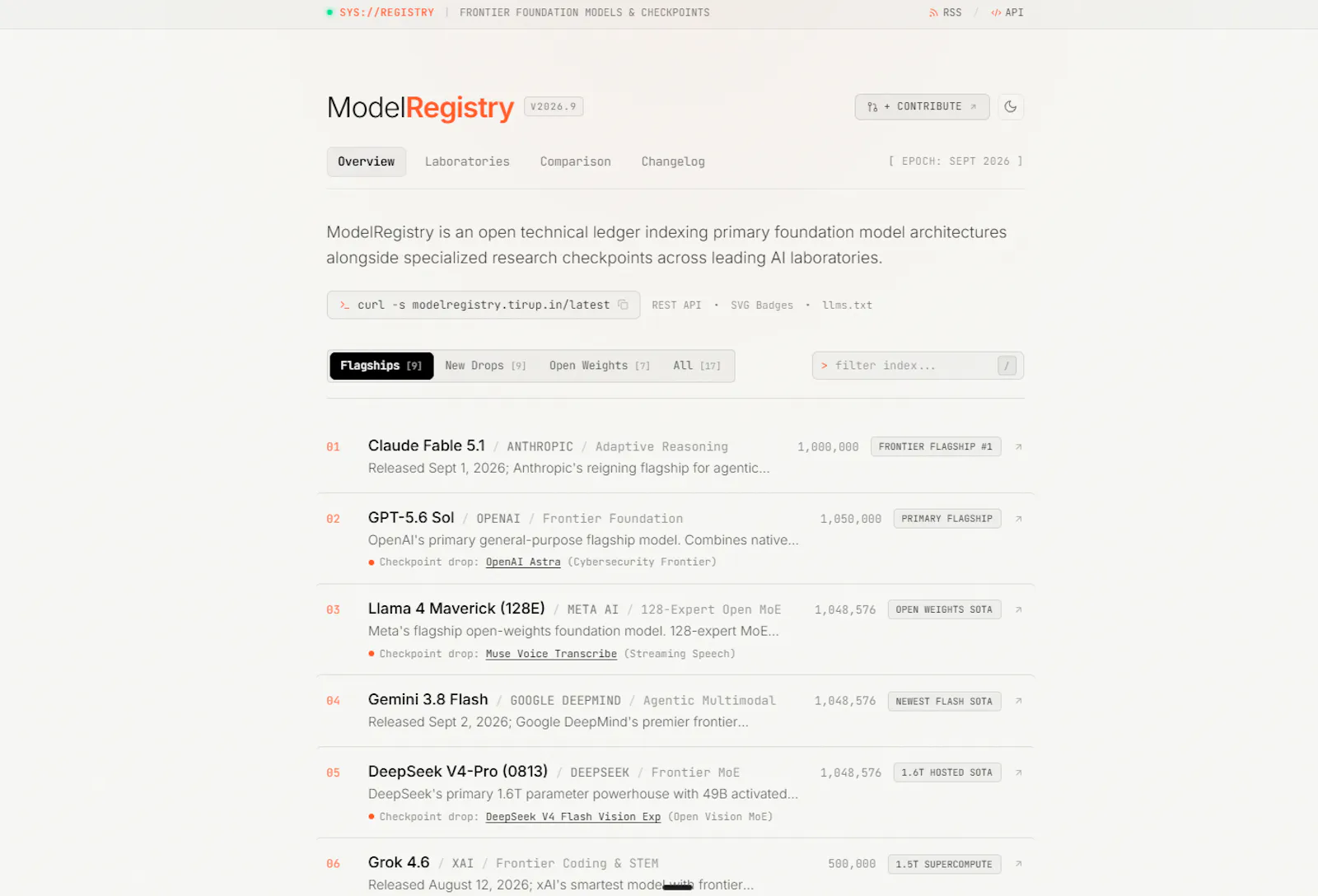 ModelRegistry screenshot 2