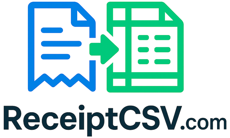 ReceiptCSV.com - Main product screenshot demonstrating key features and user interface