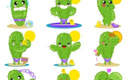 Cactus and Duck Sticker Pack media 2