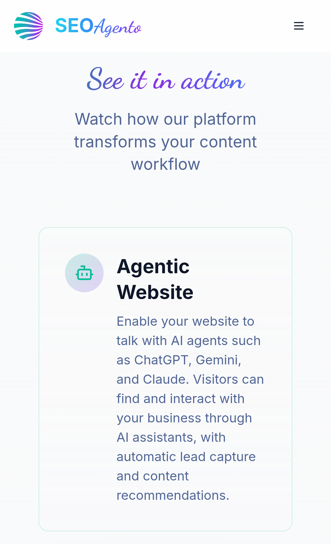 SEO Agento - Screenshot 2 showing product features and functionality