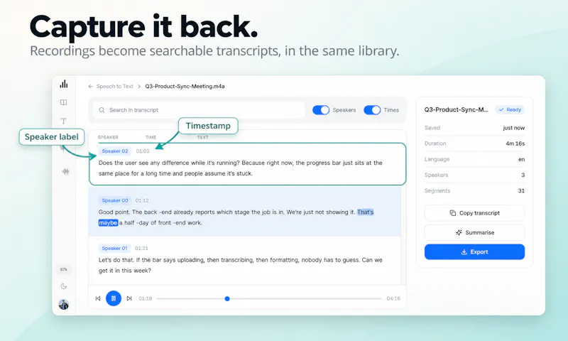 Mirent · Every document, out loud screenshot 3