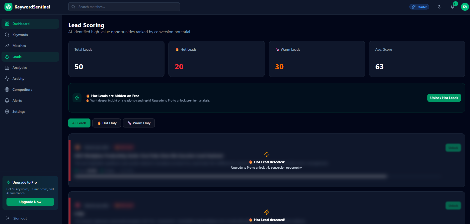 KeywordSentinel - Screenshot 3 showing product features and functionality