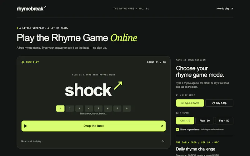 Rhymebreak screenshot 1