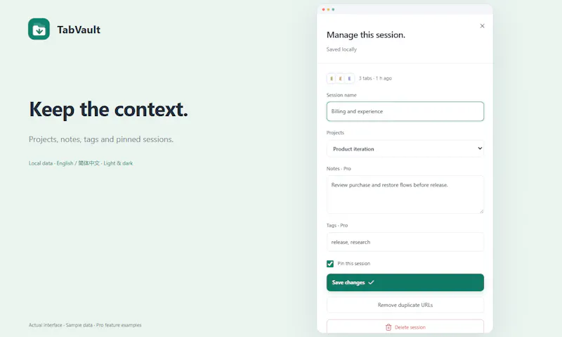TabVault screenshot 2