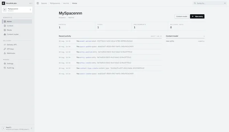 NovalinkLabs CMS screenshot 2