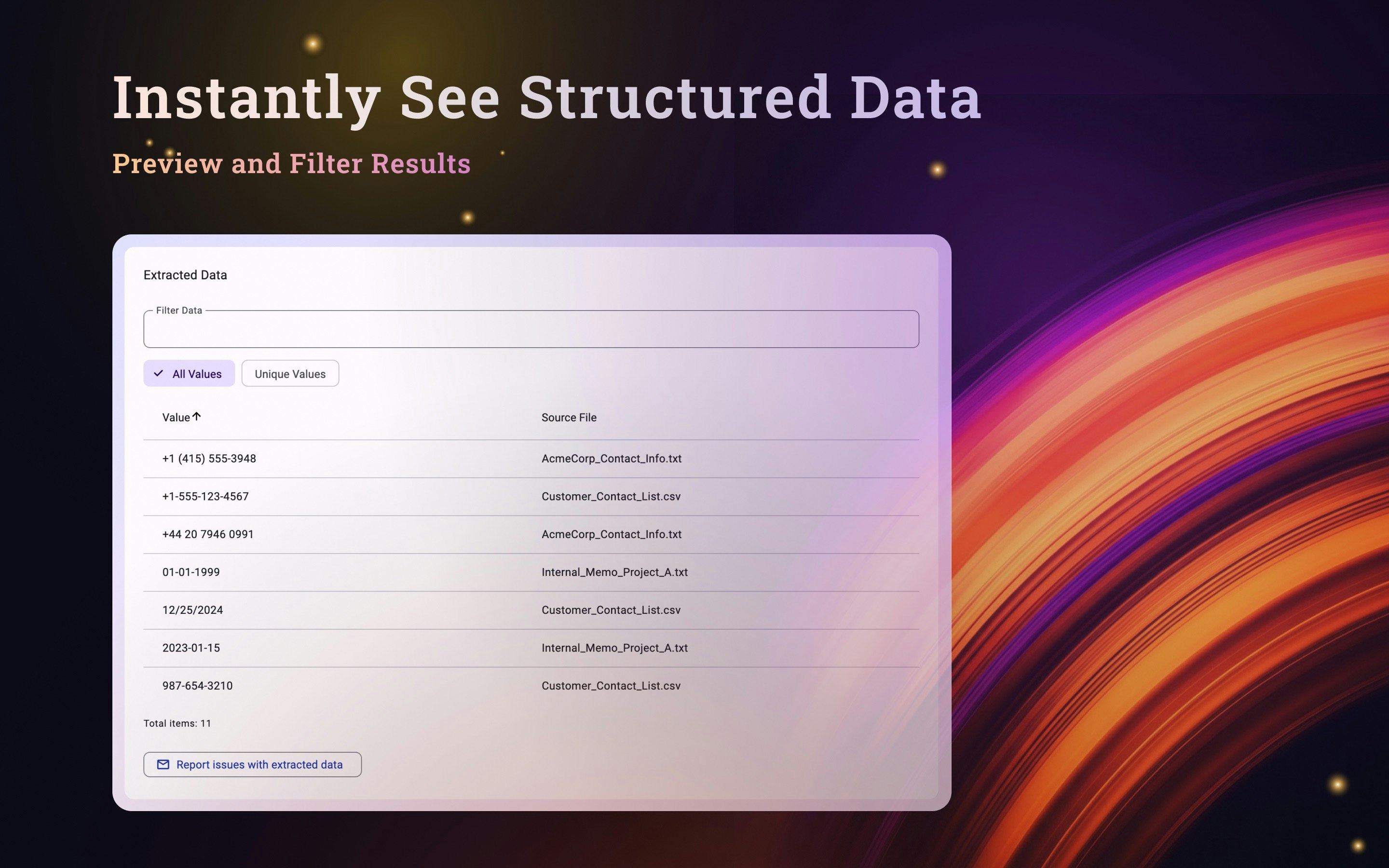 DataSieve: Text to Data gallery image