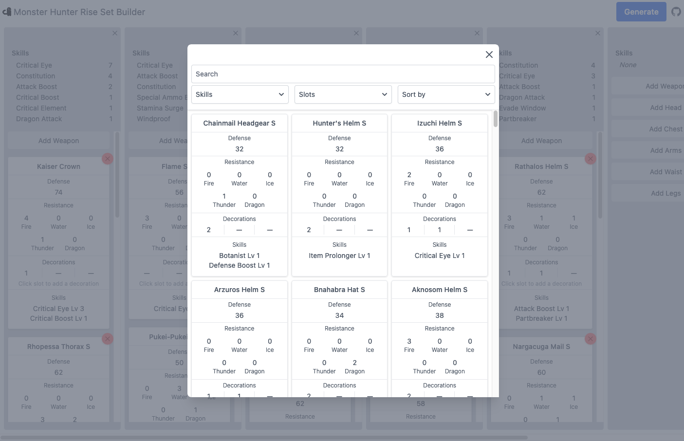 Monster Hunter Rise Set Builder gallery image