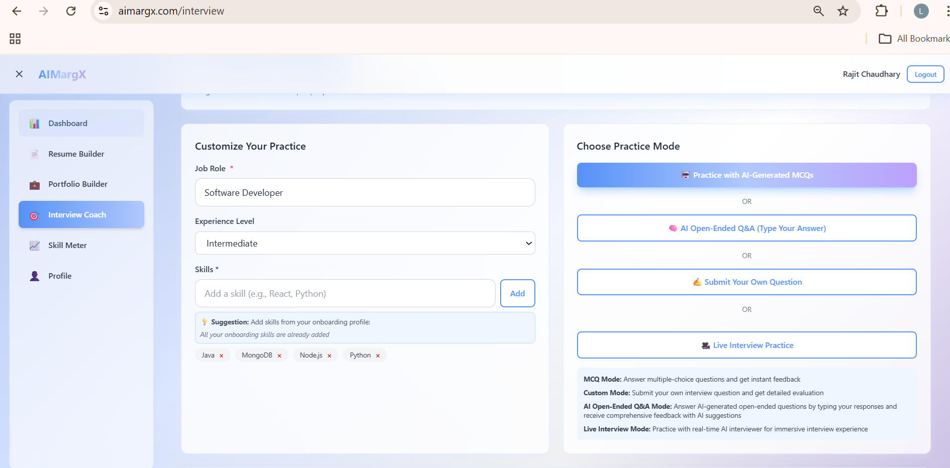 AIMargX – Get Job-Ready with AI - Screenshot 5 showing product features and functionality