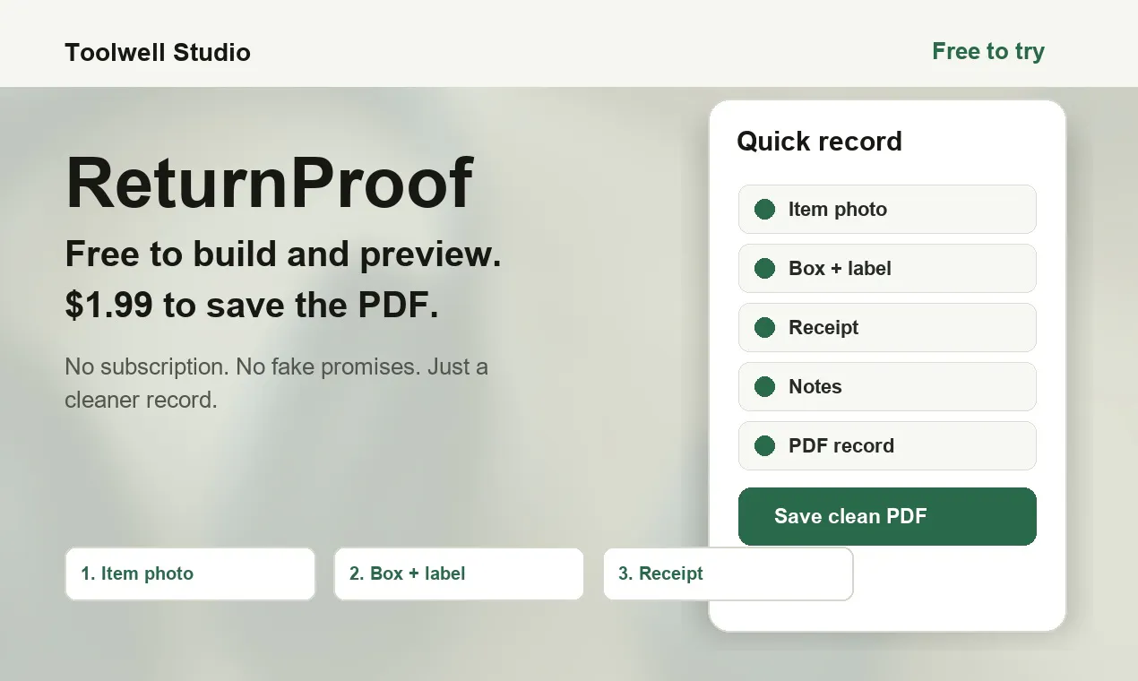 ReturnProof screenshot 3