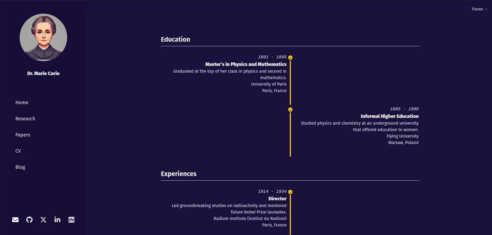 Média Astro Académie - Modèle de site Web académique 1