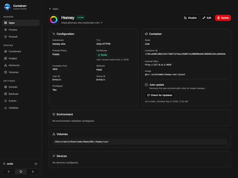 Containarr screenshot 3