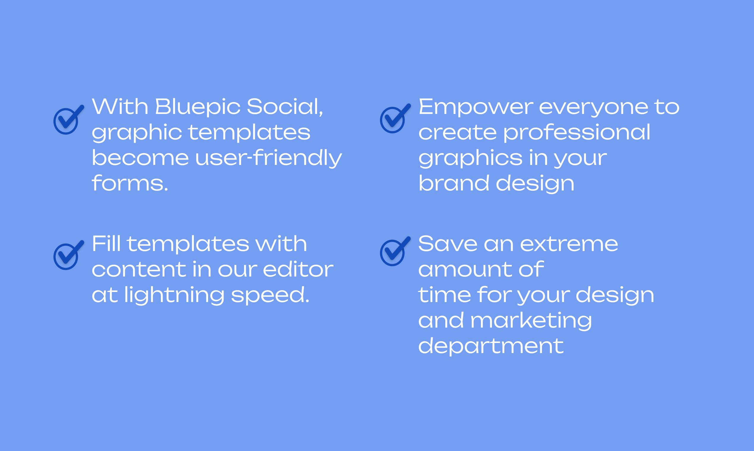 Bluepic Social - アプリにBluepicテンプレートを使用して数秒でコンテンツを作成するメディア8