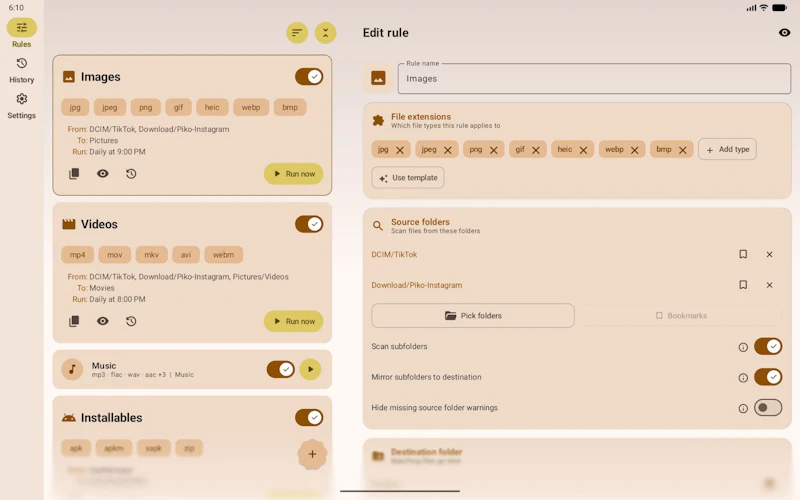 FilePipe: Auto Files Organizer screenshot 9