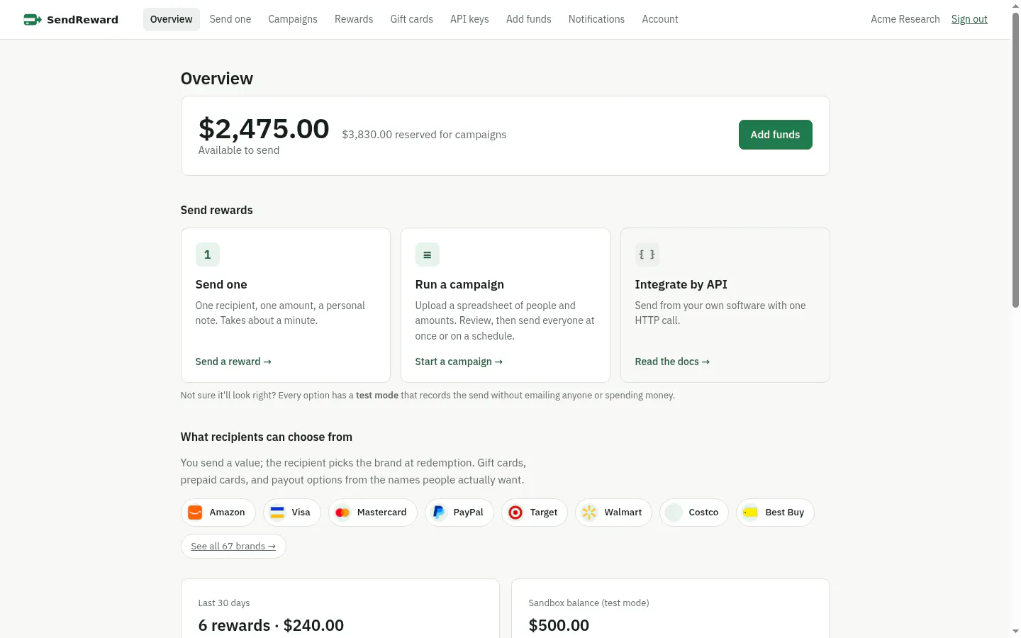 SendReward.com gallery image