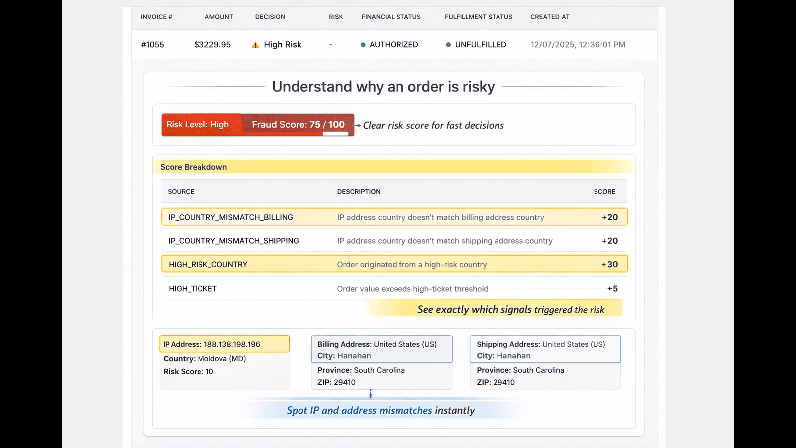 Fraudless – Fraud Protection for Shopify - Screenshot 3 showing product features and functionality