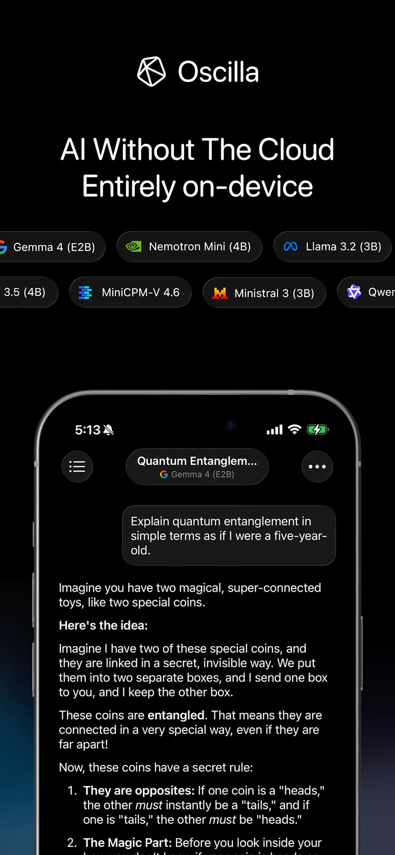 Oscilla - Local AI  screenshot 1