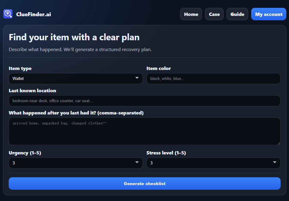 ClueFinder.ai — Stop Panic Searching. gallery image