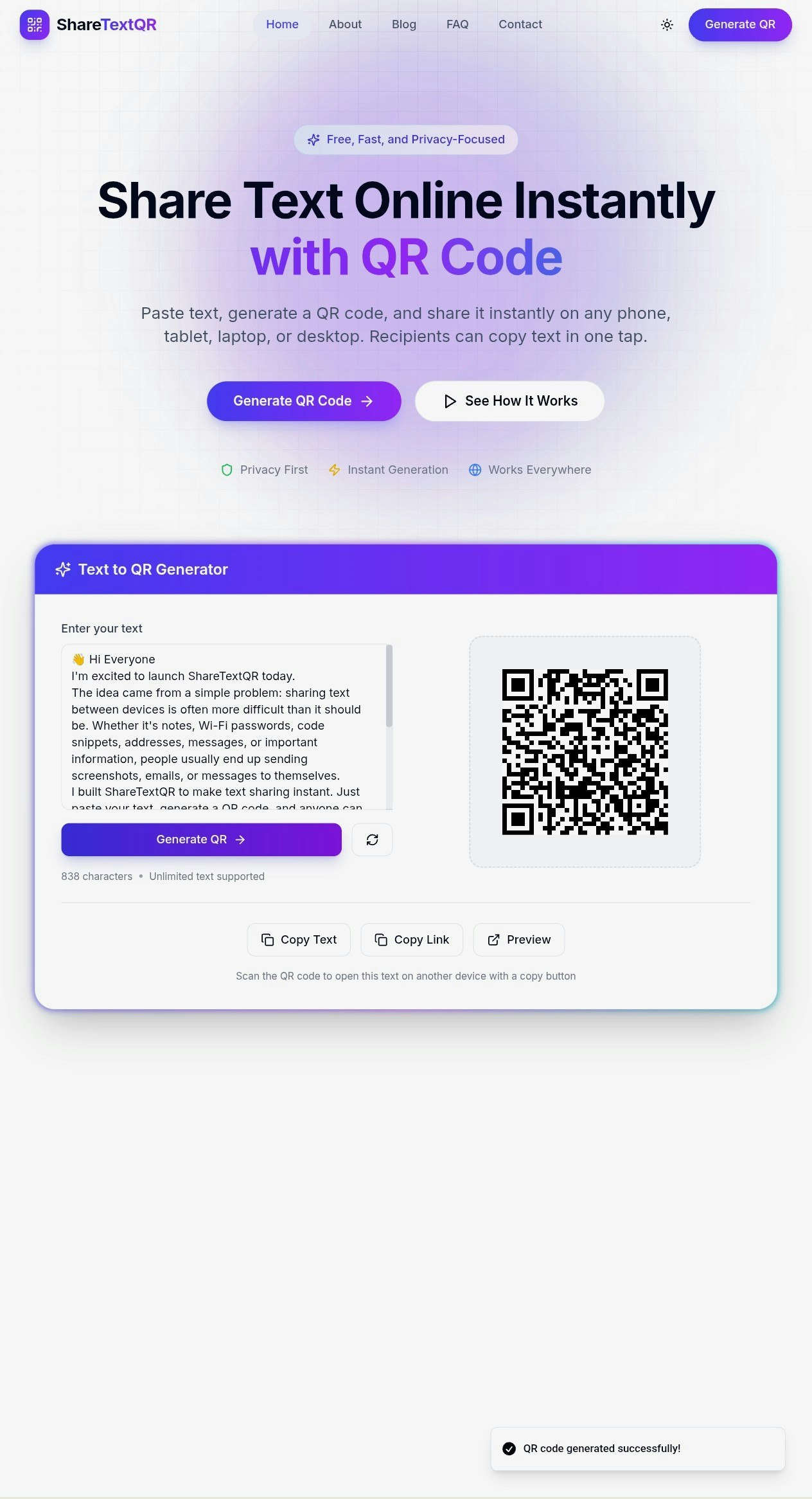 ShareTextQR gallery image