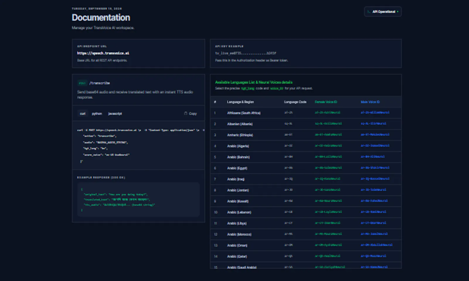 TransVoice Speech API screenshot 3