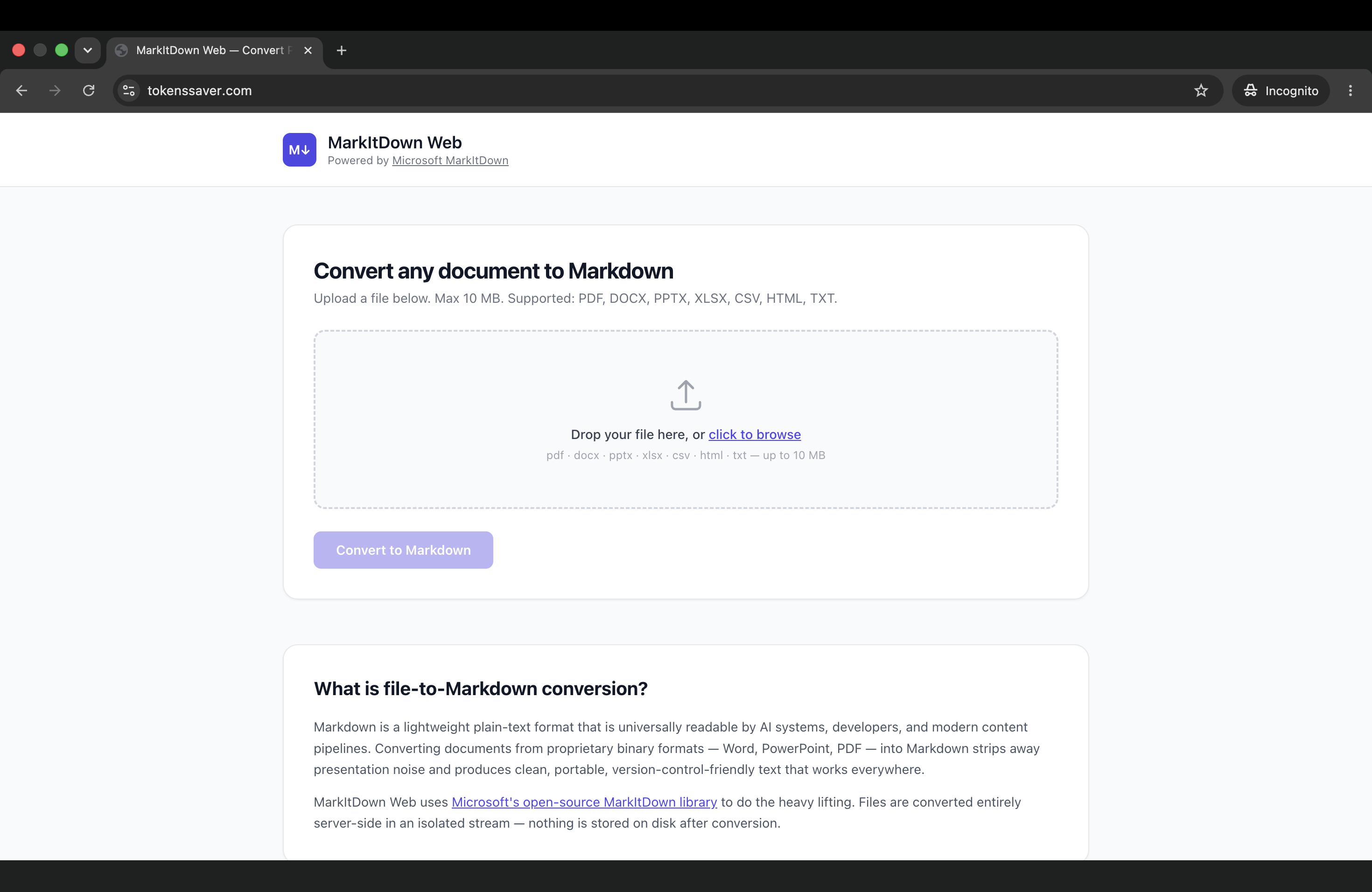 MarkItDown Web gallery image