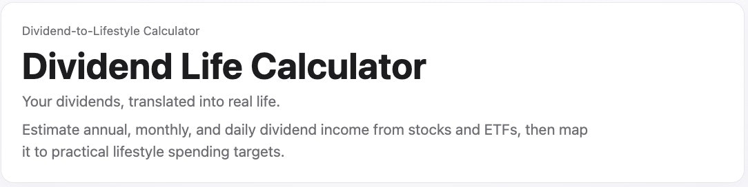 Dividend Life Calculator gallery image