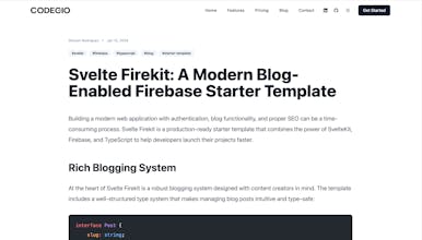 Svelte FireKit Starter gallery image