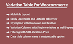 Variation Table For Woocommerce image