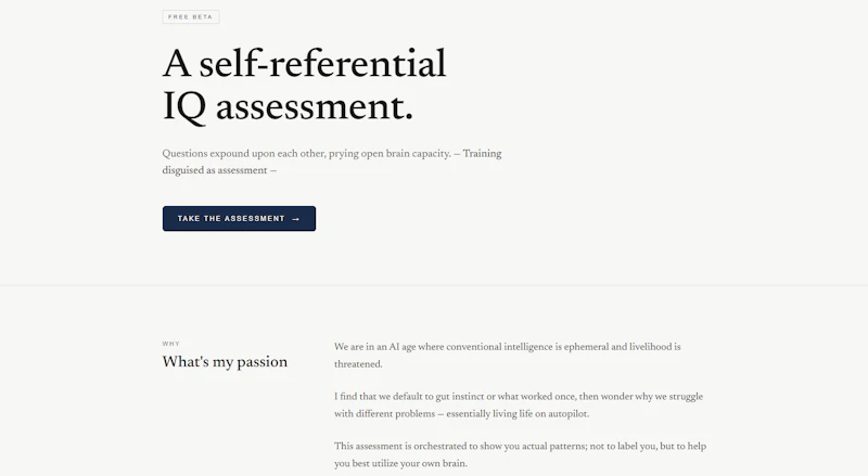 The first metacognitive assessment screenshot 1